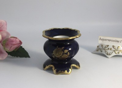 Bavaria N Waldershof Minivase - Leuchter Handarbeit 22 Karat Gold, Echt Cobalt