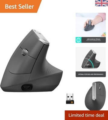 Logitech MX Vertical Ergonomic Mouse - Multi-Device, 4000 DPI Precision Track