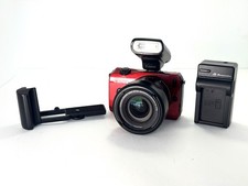 Canon EOS M Mirrorless Digital SLR Camera Red w/ EF-M 15-45mm Lens & Charger