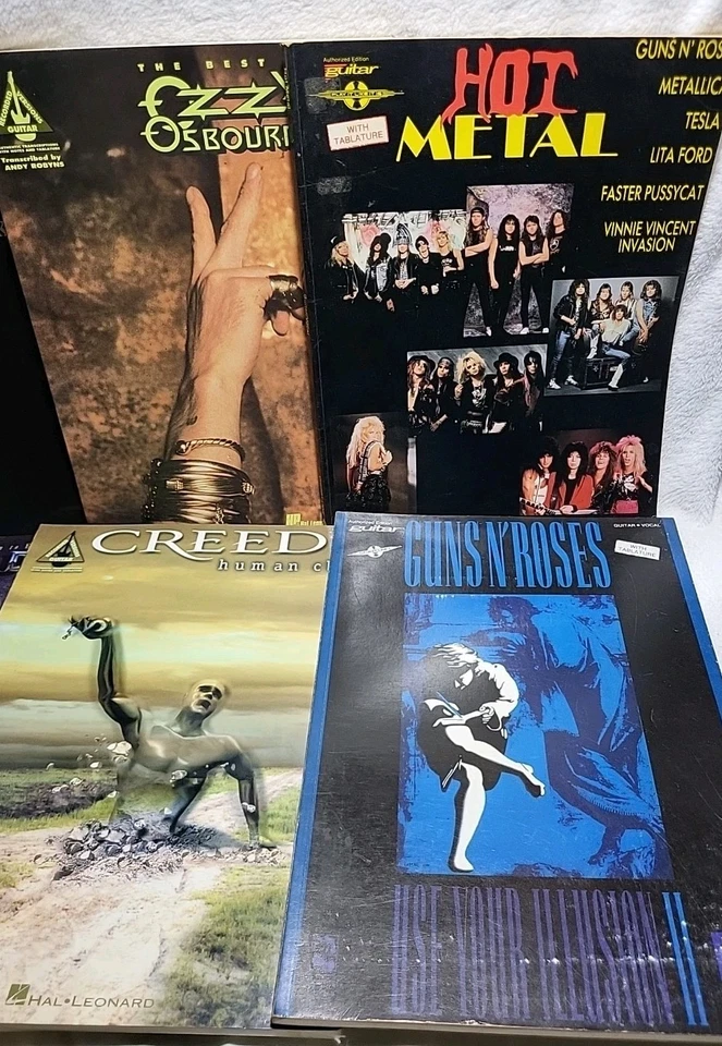 Rock/Heavy Music Guitar Tab 6 Book Lot,Tablature,AC/DC,OZZY,CREED,MEGADEATH,GUNS - Image 2 of 4