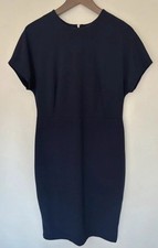 Next navy shift Zip Back Short cap Sleeve Occasion summer party dress  size 14
