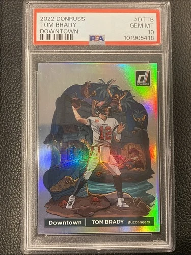 2022 Panini Donruss Downtown! Tom Brady #DTTB PSA 10 Gem Mint Buccaneers CaseHit