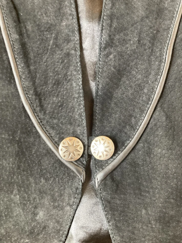 Vintage Wrangler Genuine Black  Leather Vest Women's Medium Western Cowboy - Image 4 of 4