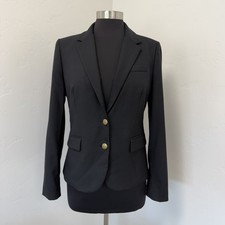 J. Crew Black Original schoolboy with Gold Buttons Blazer Size 8