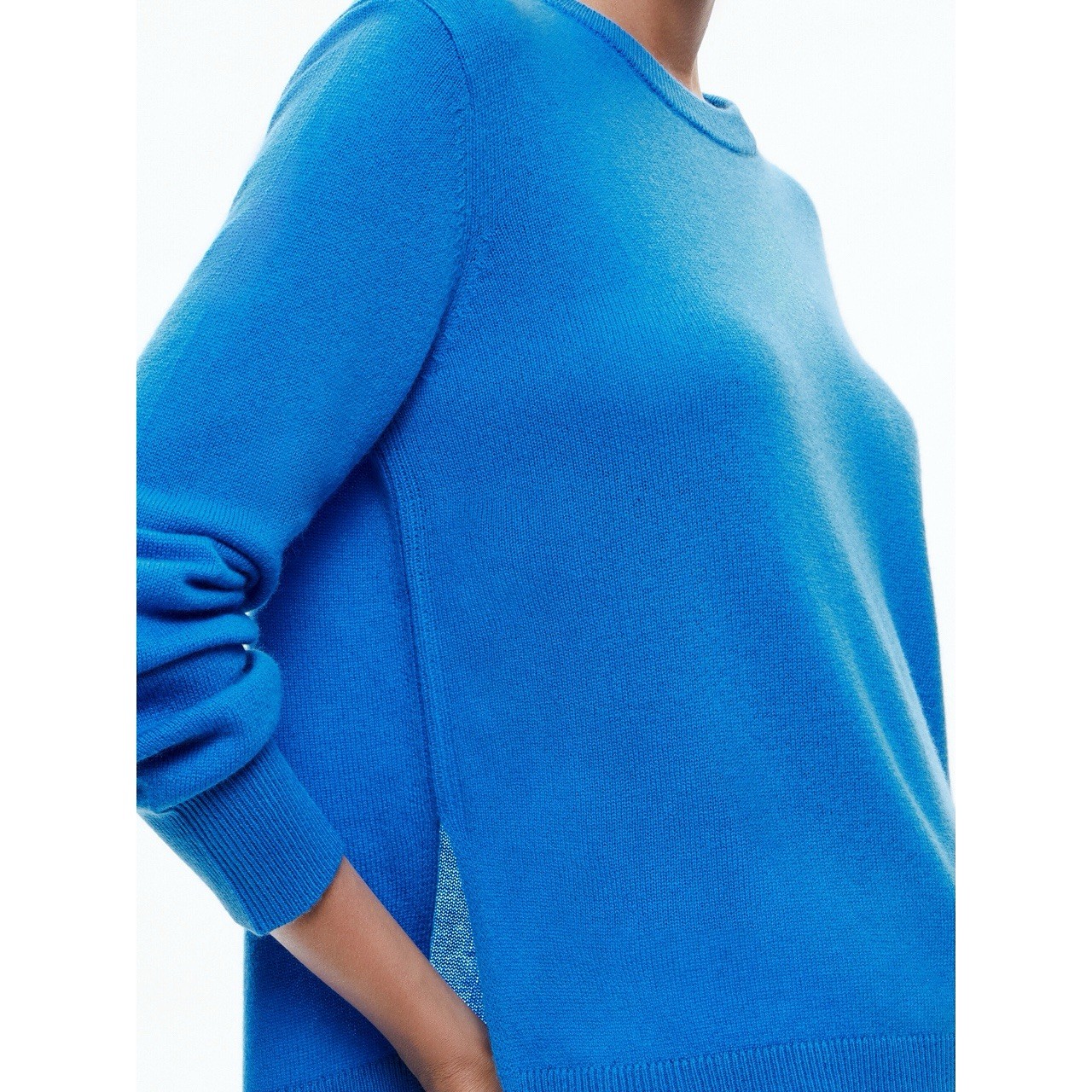 Alice + Olivia Angie Wool & Cashmere Blend Blue Pullover Sweater Sz LARGE image 6