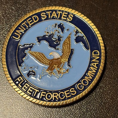 US Navy Challenge Coin   Fleet Forces Command   Fleet Maintenance Officer