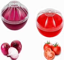 Onion Tomato Keeper Saver Storage Containers, 2PCS Fruit and Vegetable Shaped Re