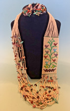 Stunning NAVAJO Tree of Life Birds Beaded Sterling Necklace & Earrings Set