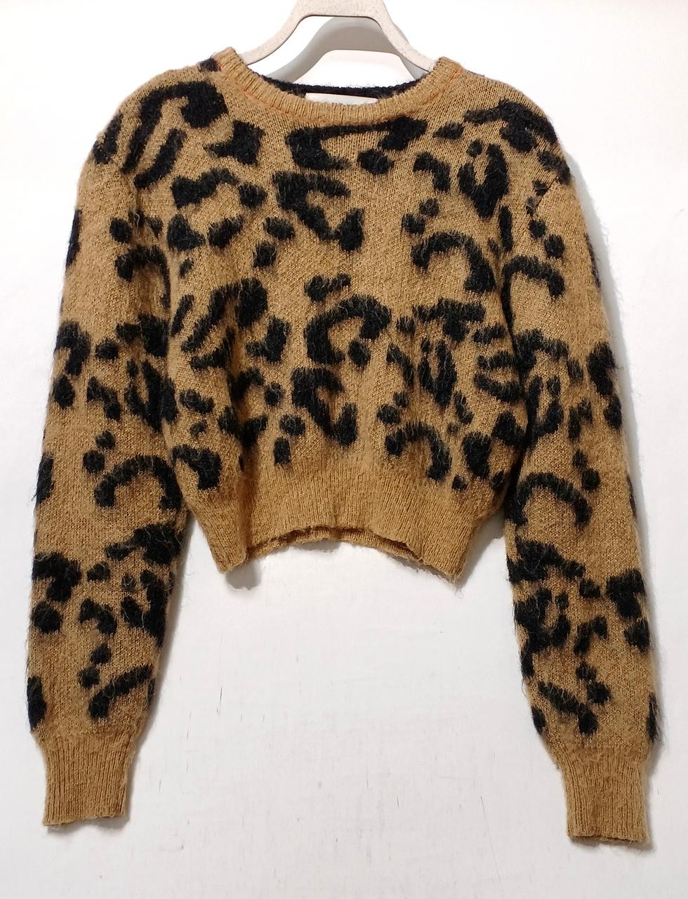 TOGA PULLA Leopard Pattern Knit Wool Stained Desi… - image 1