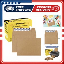 A6 Brown Kraft Invitation Envelopes 100 Pack Self Seal 4.75 x 6.5 in