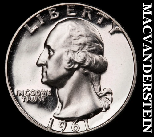 1961 Silver Washington Quarter - Choice Gem Proof  Lustrous  #G7348