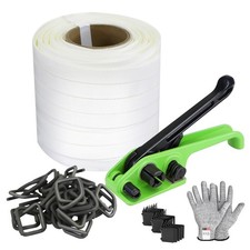Banding Strapping Kit with 3/4" x 330 ft Woven Cord Band 50 pcs Phosphate Wir...