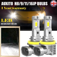 AUXITO H8/9/11/16JP Headlight LED Fog Light Bulbs Kit Xenon White 6500K 12V 2x