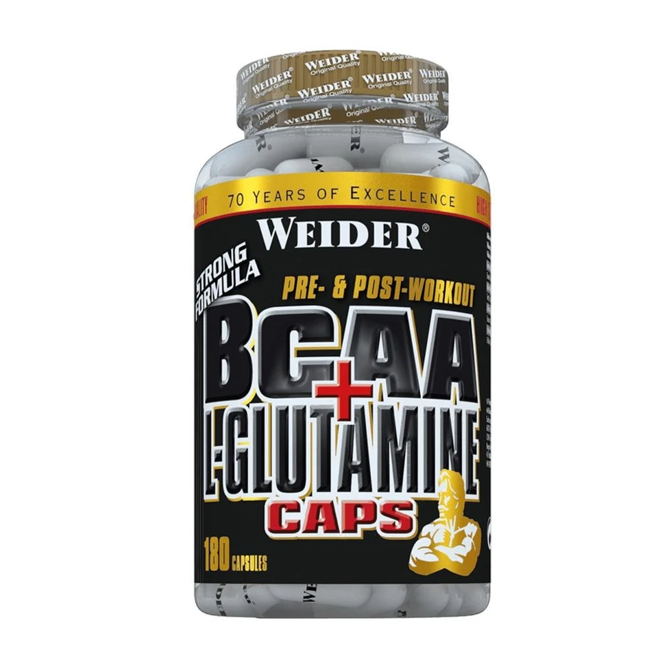 (105,43 EUR/kg) Weider BCAA + L-Glutamin Caps 180 Kapseln Dose