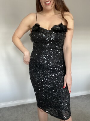 frank usher sequin dress Sold! party girls wear sequins 2000s Frank Usher black sequined dress with back V and zip . Labelled 10 fits 6-10 , #vintagesequins #frankusher #vintagedress #partydress #vintagemontreal