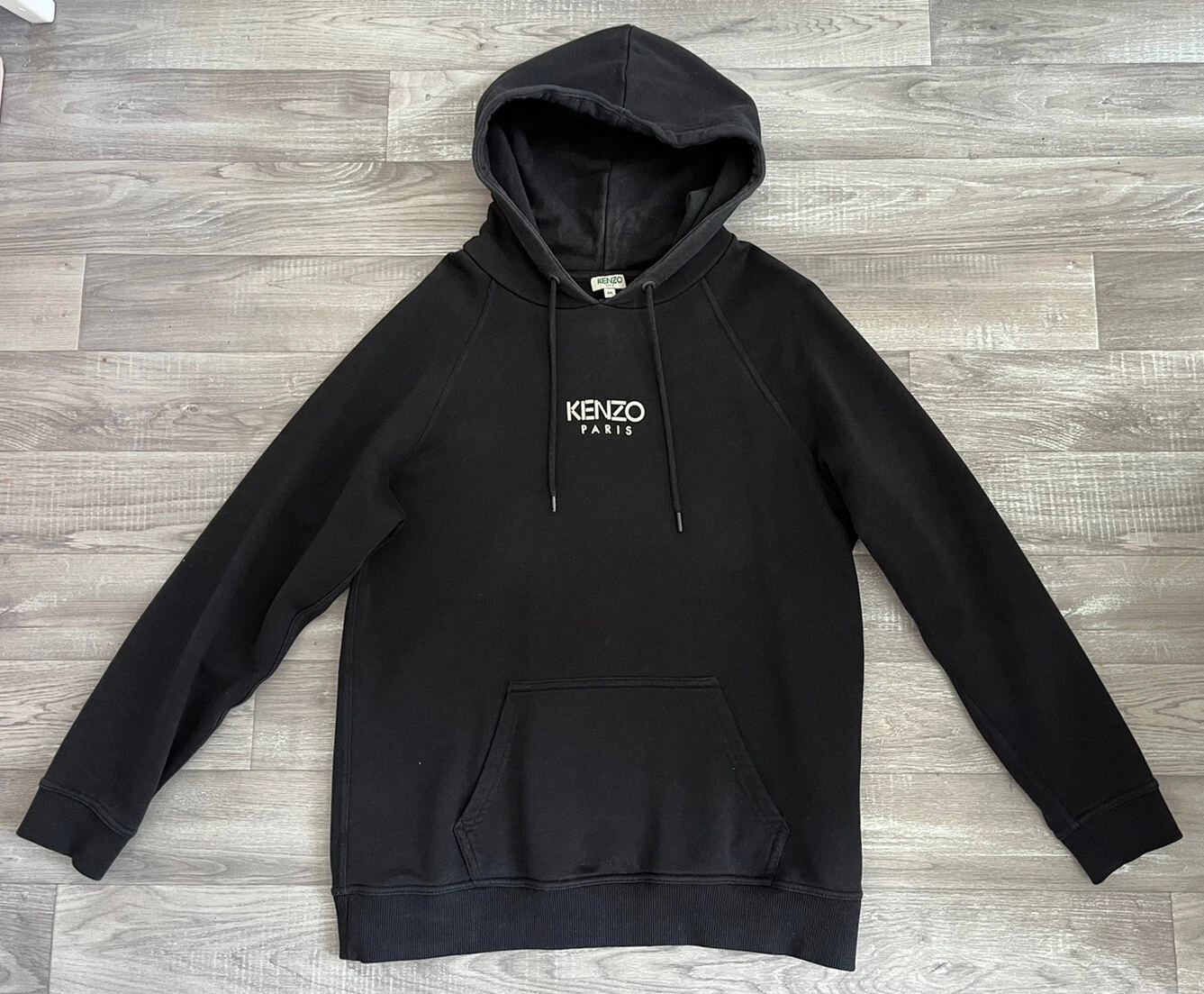 Felpa con cappuccio KENZO nera stampata cotone francese Terry taglia M