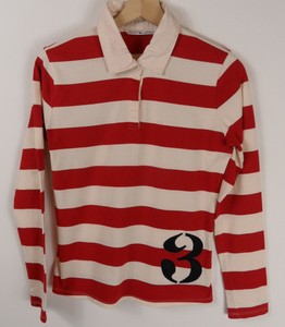 striped long sleeve polo shirt womens