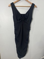 Ouges Black Runched Bodycon Dress Women's Size Large