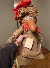 Folk Art Vintage Sharon Barron Hand Painted "Gourdie" Gourd Art 1986 Signed Orig