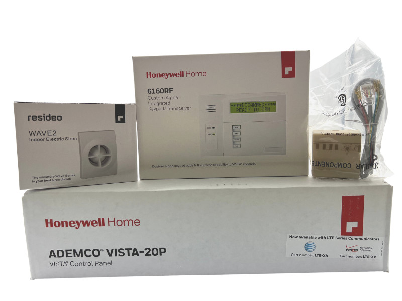 Honeywell Home Vista-20P, 6160RF Keypad, Siren, Jack & Cord