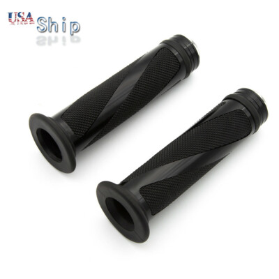 US CNC Motorcycle Racing Blue Rubber Gel Hand Grips For 7/8'' Handlebar Sales Set