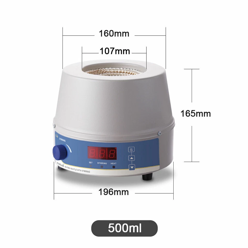 Digital Heating Mantle Stirrer 500ml w/ Probe 250W Magnetic Stirrer Heating - Image 2 of 4