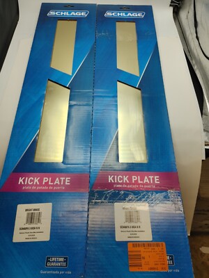 Lot of 2 Schlage Aluminum Kick Plates in Satin Aluminum SC8400PA 8''X34''
