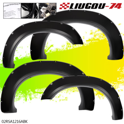 Fit For 2011-2016 Ford F-250 / 350 Smooth Black Fender Flares Set of 4
