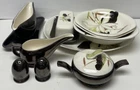 Set of 12 Vintage Redwing Handpainted Lotus Dish Set -- various sizes