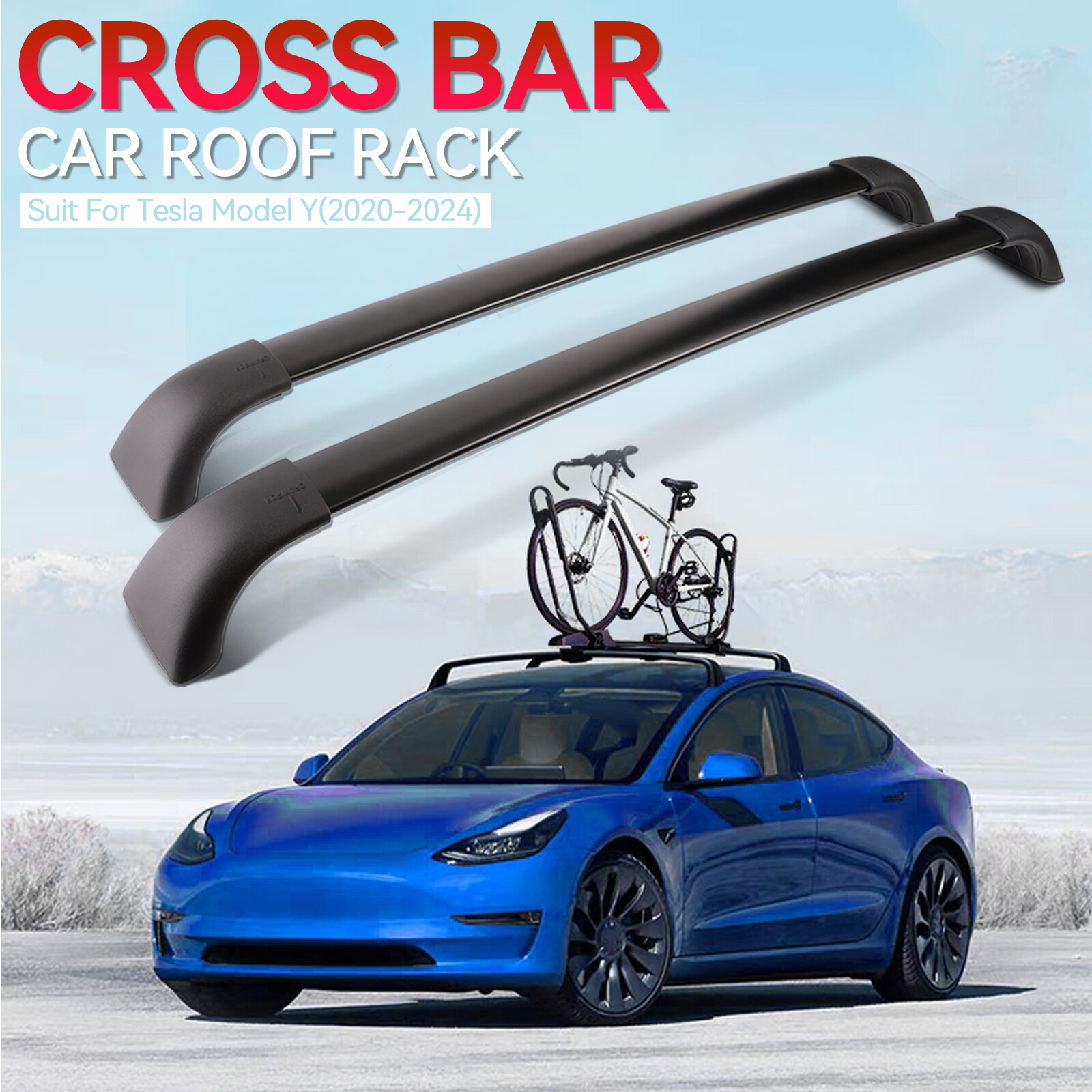 Roof Rack Cross Bars Luggage Carrier For Tesla Model Y 2020 2021 2022 2023 2024