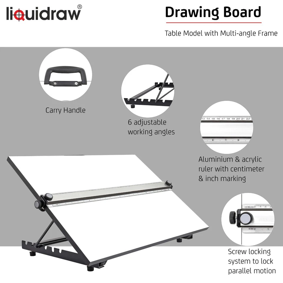 A3 A2 A1 Drawing Board With PARALLEL MOTION & STAND Tilted Architecture WOODEN! - Image 2 of 4