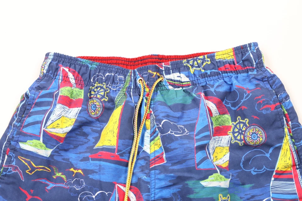 Pantalones Cortos de Natación Bugatchi Uomo Para Hombres M Arco Iris Velero Estampado Completo Forrados Foto 2 de 4
