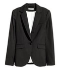 NWT H&M Black Fitted Lined Suit Blazer Jacket w/ Button Pockets Back Vent 2 — photo 1