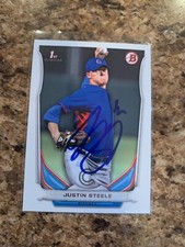 Justin Steele Signed 2014 Bowman Draft Auto Rc Chicago Cubs # DP120