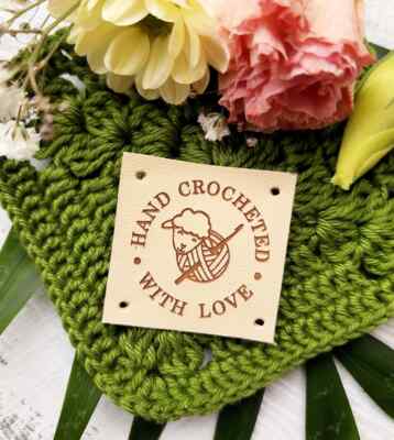 Labels for handmade items, personalized genuine leather labels set of 25 pc