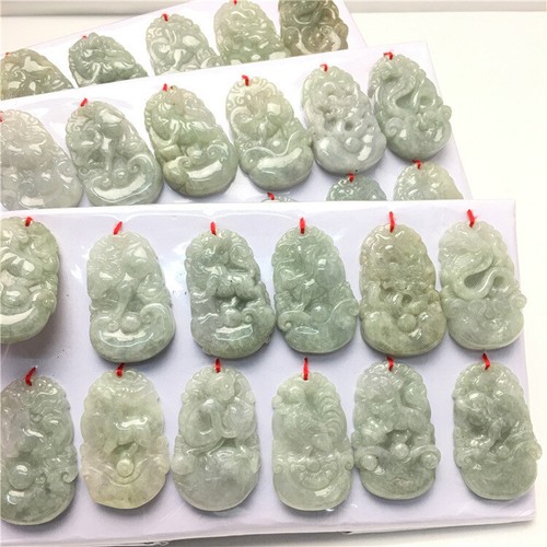 Natural Jade Pendant A Grade Twelve of Zodiac Accessories A Set Jadeite Charms - Picture 2 of 5