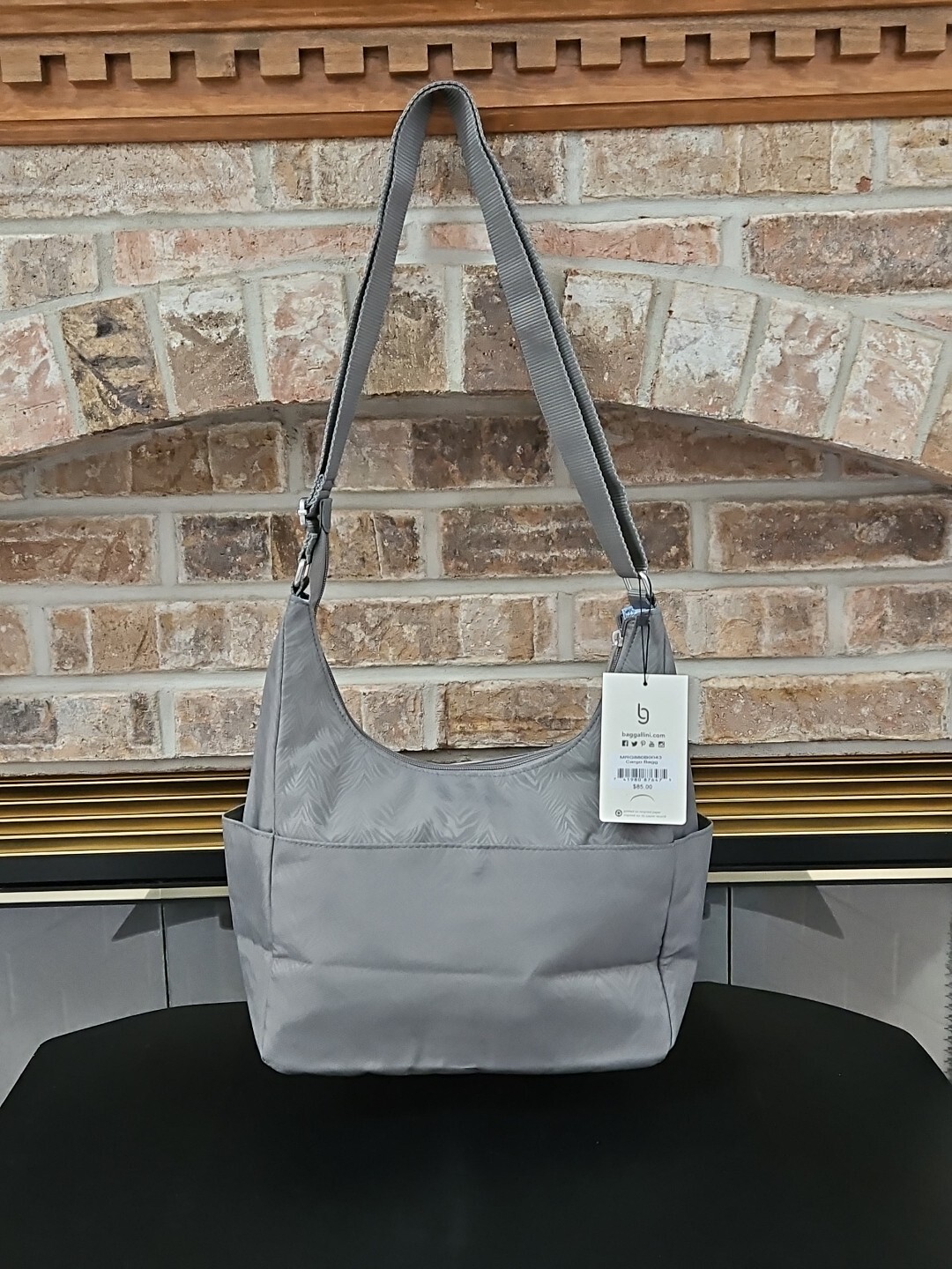 Baggallini Marmaxx Cargo Bagg Shoulder Crossbody Purse Bag Lt.Gray  