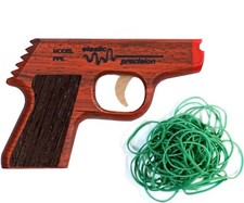 Elastic Precision Model PPK Rubber Band Gun Made from Exotic Padauk and Walnut