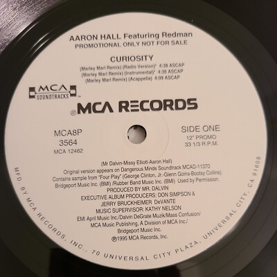 Aaron Hall ft Redman - Curiosity 12'' PROMO Vinyl 1995 MCA Records VERY GOOD