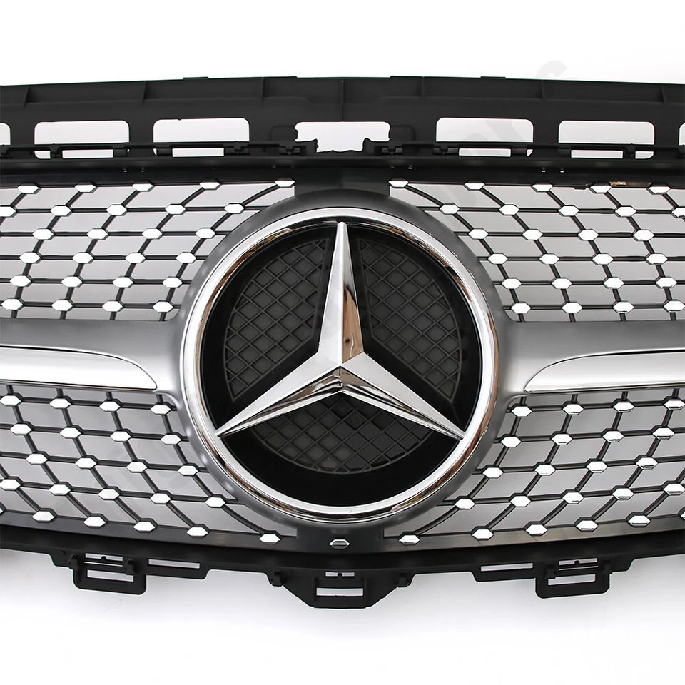 Chrome Silver Upper Grill W/Star Emblem For Benz E-Class W213 16-20 E250 300 350 - Imagem 4 de 4
