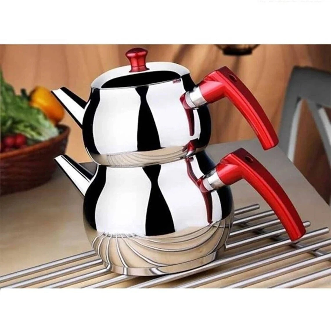 Stainless Steel Teapot, Turkish Teapot, Tea Maker, Steel Tea Maker