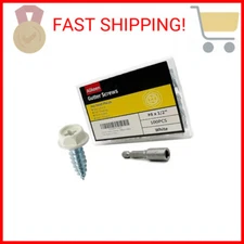 Self-Tapping Gutter Screws White Painted Hex Head #8 x 1/2" Zinc Plated Finish, 