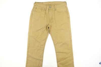 LEVIS 514 0531 KHAKI DARK BEIGE 33X30 CLOTH TWILL STRAIGHT JEANS MENS PREOWNED