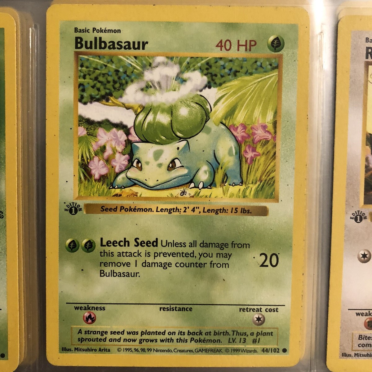 英語版初期　ポケモンカード　Balbasaur shadowless 1999 Pokemon Base Set 1st Edition Shadowless BULBASAUR | eBay