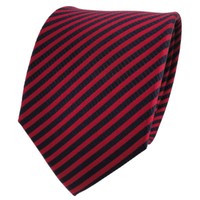Tigertie Designer Seidenkrawatte Rot Karminrot Royal Gestreift - Krawatte Seide