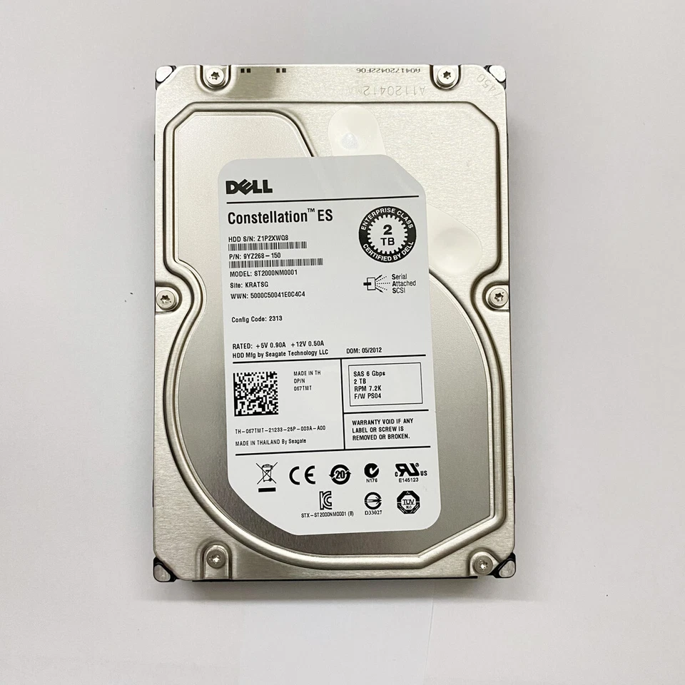 Dell ST2000NM0001 2TB 67TMT 067TMT 7.2K RPM 6Gb/s 3.5" SAS 2000GB Hard Drive - Image 2 of 4