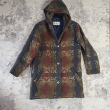 Vintage Ll Bean Aztec Wool Coat Small Medium Navajo Hooded Jacket Made Usa 1