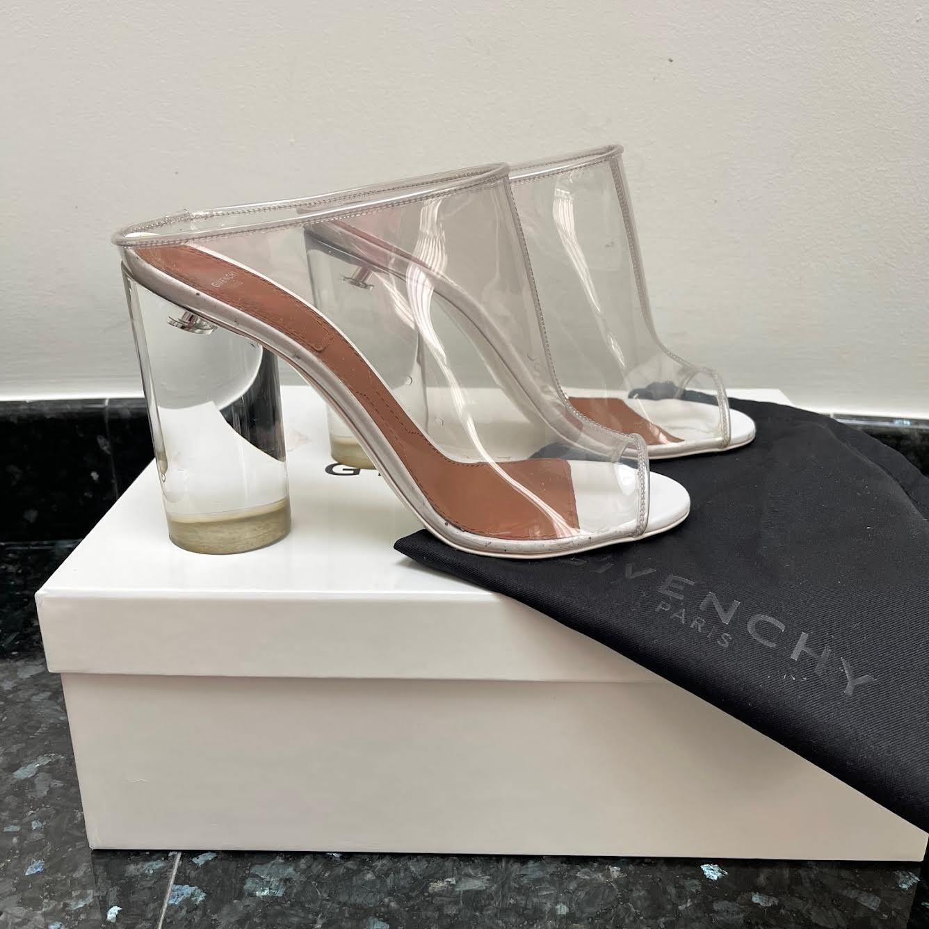 GIVENCHY PVC & PLEXIGLASS CLEAR TRANSPARENT HEEL … - image 3