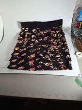 Alfani Skirt Floral Tier Ruffles ize 12 Yellow Pink Black Floral Lined Skirt