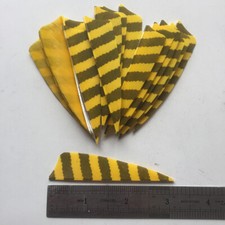 50PCS 3inch Striped Yellow Shield Fletches Feathers Fletching RW LW